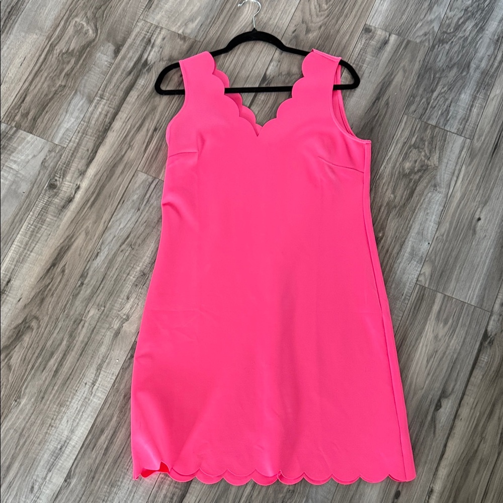 Lilly Pulitzer Bright Pink Scalloped Mini Dress
